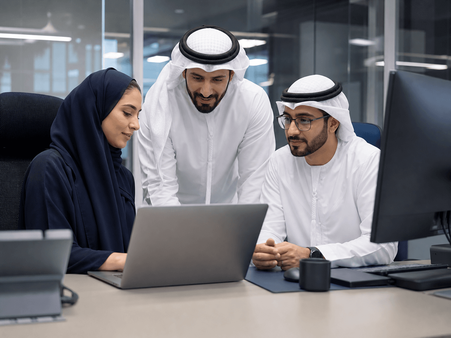 UAE small business team using secure cloud technology